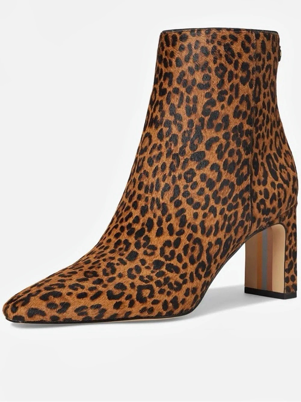 Sam Edelman Saige Leopard Calf Hair Ankle Boots Women’s Size 8 Block Heel New